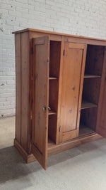 Antique Pine English Four Door Cupboard c. 1900