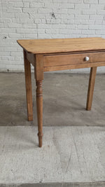 Antique Pine English Side Table with Drawer c. 1880