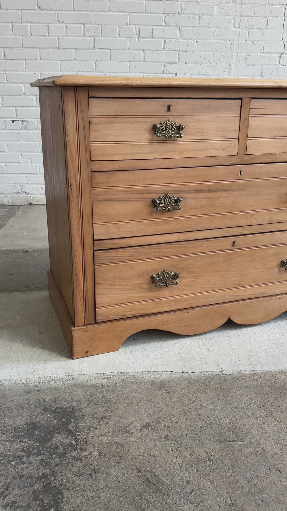 Antique English Walnut Chest of Drawers c. 1900