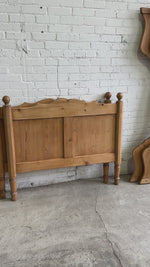 Antique Pine Sleigh Bed with Scalloped Side Rails, c. 1880