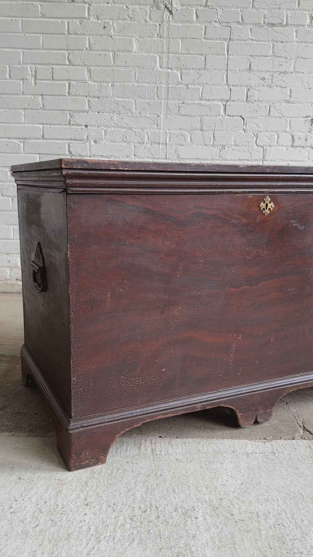 Antique Scumbled Marriage Chest with Hidden Drawers, c. 1870