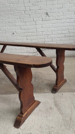 A 19th Century Pair of Oak and Fruitwood Dining Benches