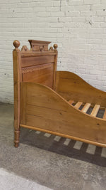 Antique Pine Sleigh Bed, c. 1890