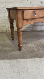 **On Hold** Antique Pine Harvest Table with Glass Knobs c. 1840