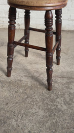 Antique English Elm and Sycamore Round Stool c. 1880