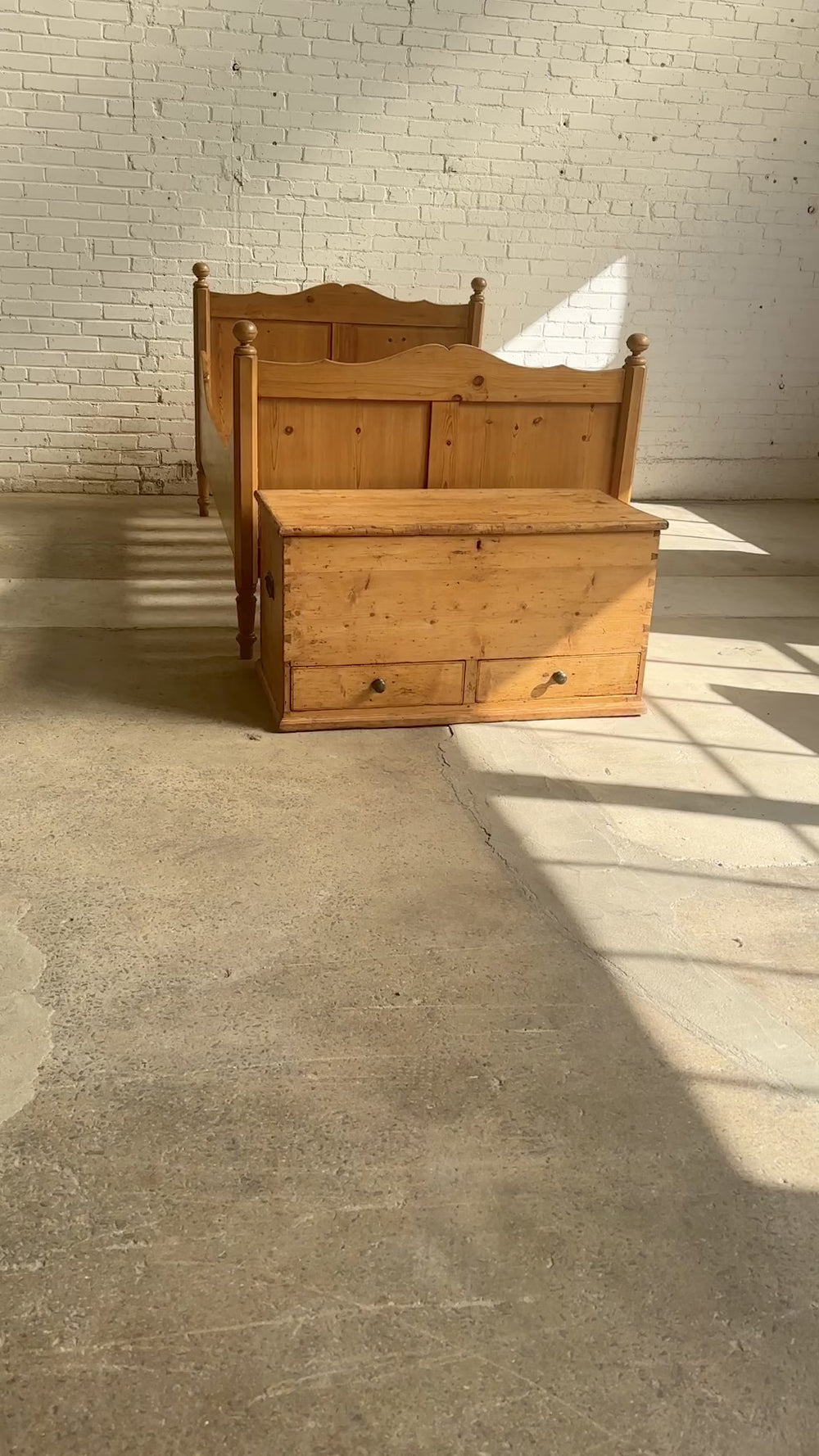 Antique Pine English Mule Chest with Locking Drawers c. 1840