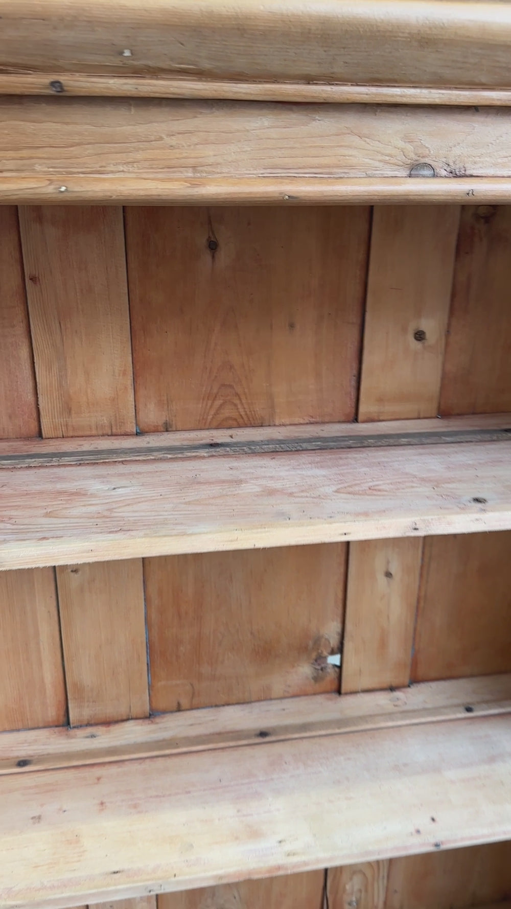 A Large Antique Pine Hanging Glass Display Case c. 1900