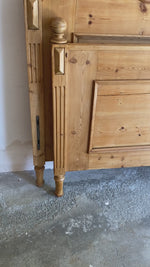 Antique Pine European Sleigh Bed (Twin) c. 1890