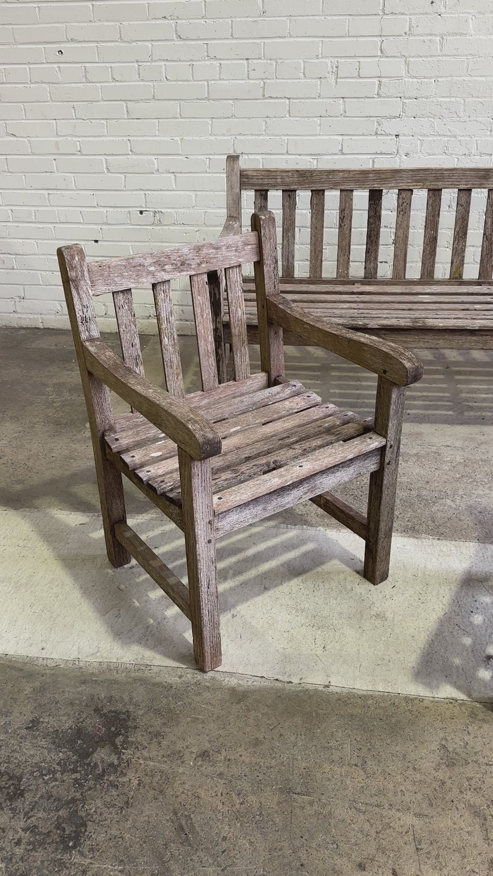 Antique English 3-Piece Teak Garden Set