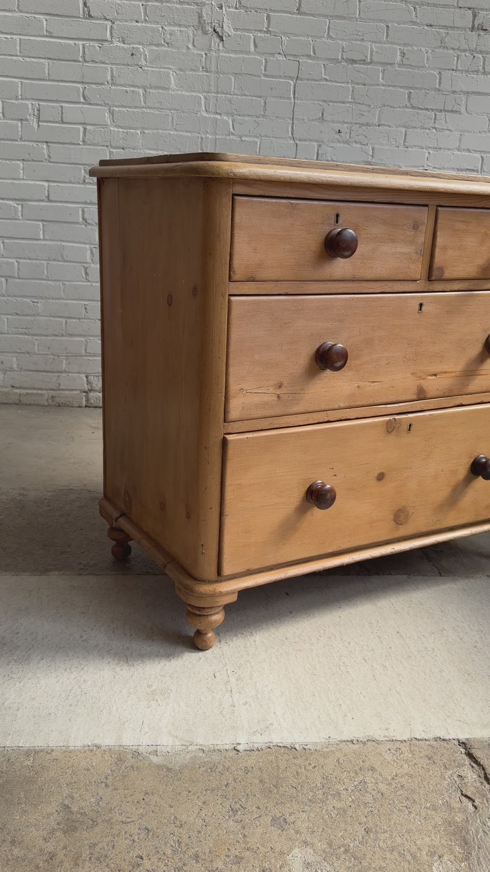 Antique Pine English Chest of Drawers, c. 1880