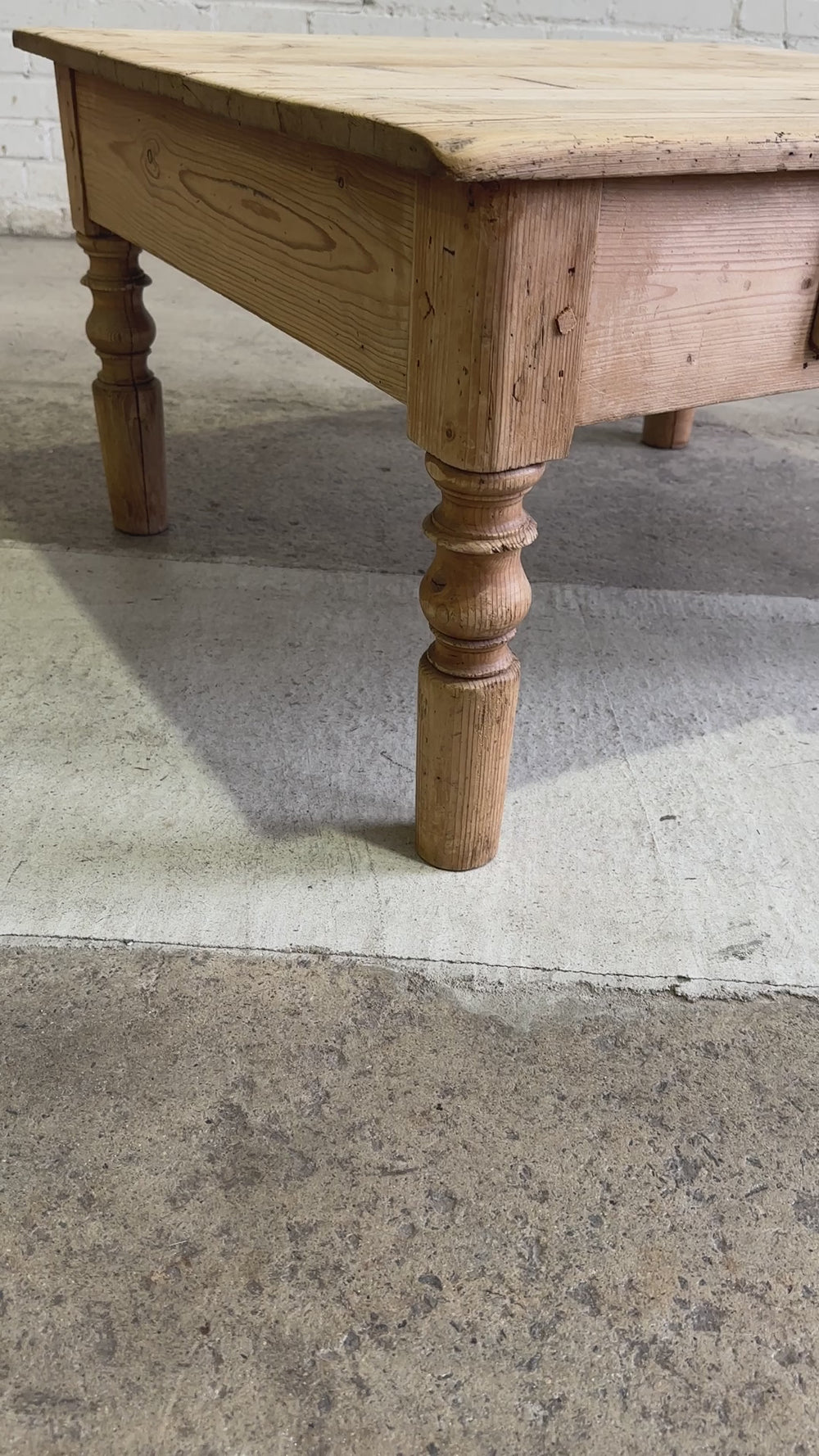 Antique Pine English Coffee Table, c. 1890
