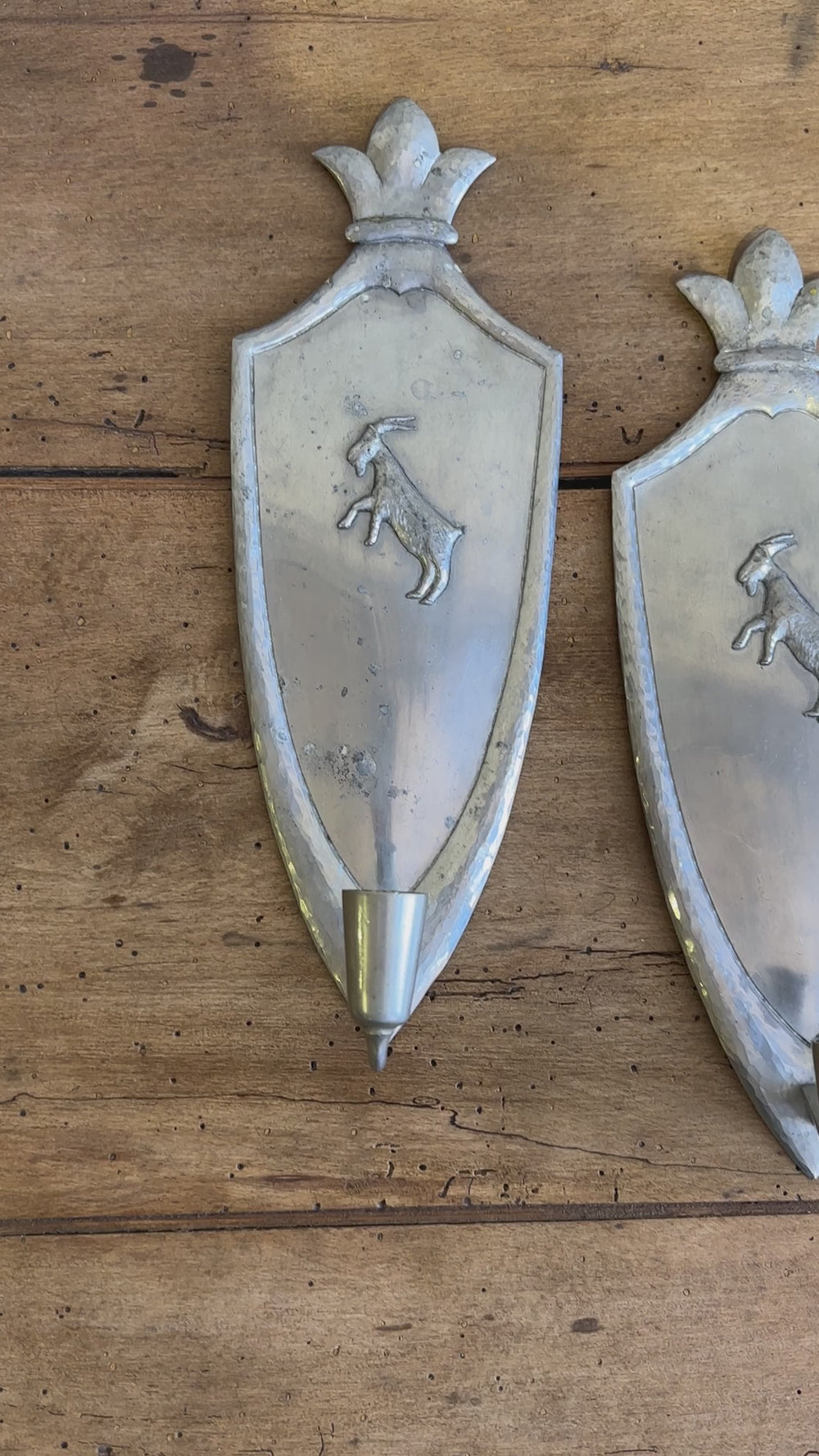 Pewter Swedish Wall Sconces c. 1929