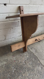 Antique Oak French Shelf with Hooks c. 1900