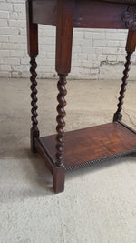 An Antique English Oak Barley Twist Side Table c. 1910