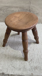 Small Antique Pine English Stool c. 1890