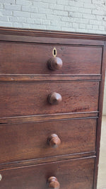 An Antique Oak English Chest of Drawers on Bracket Feet c. 1820