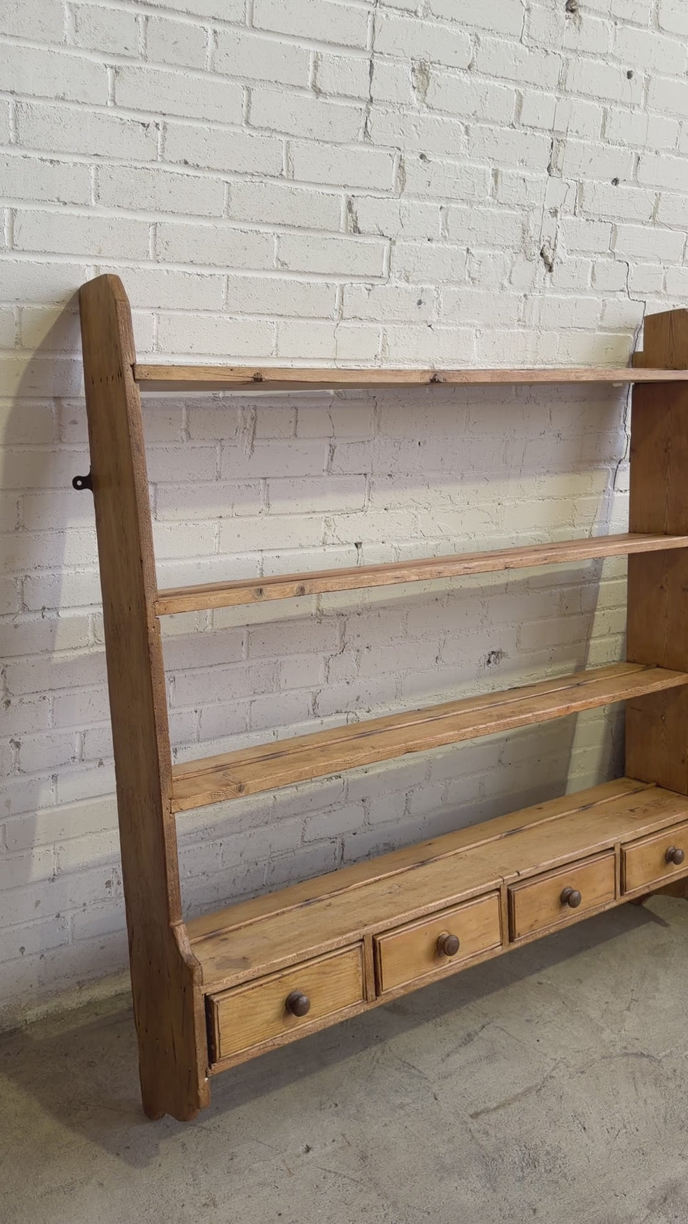 An Antique Pine English Bakery Plate Rack c. 1900