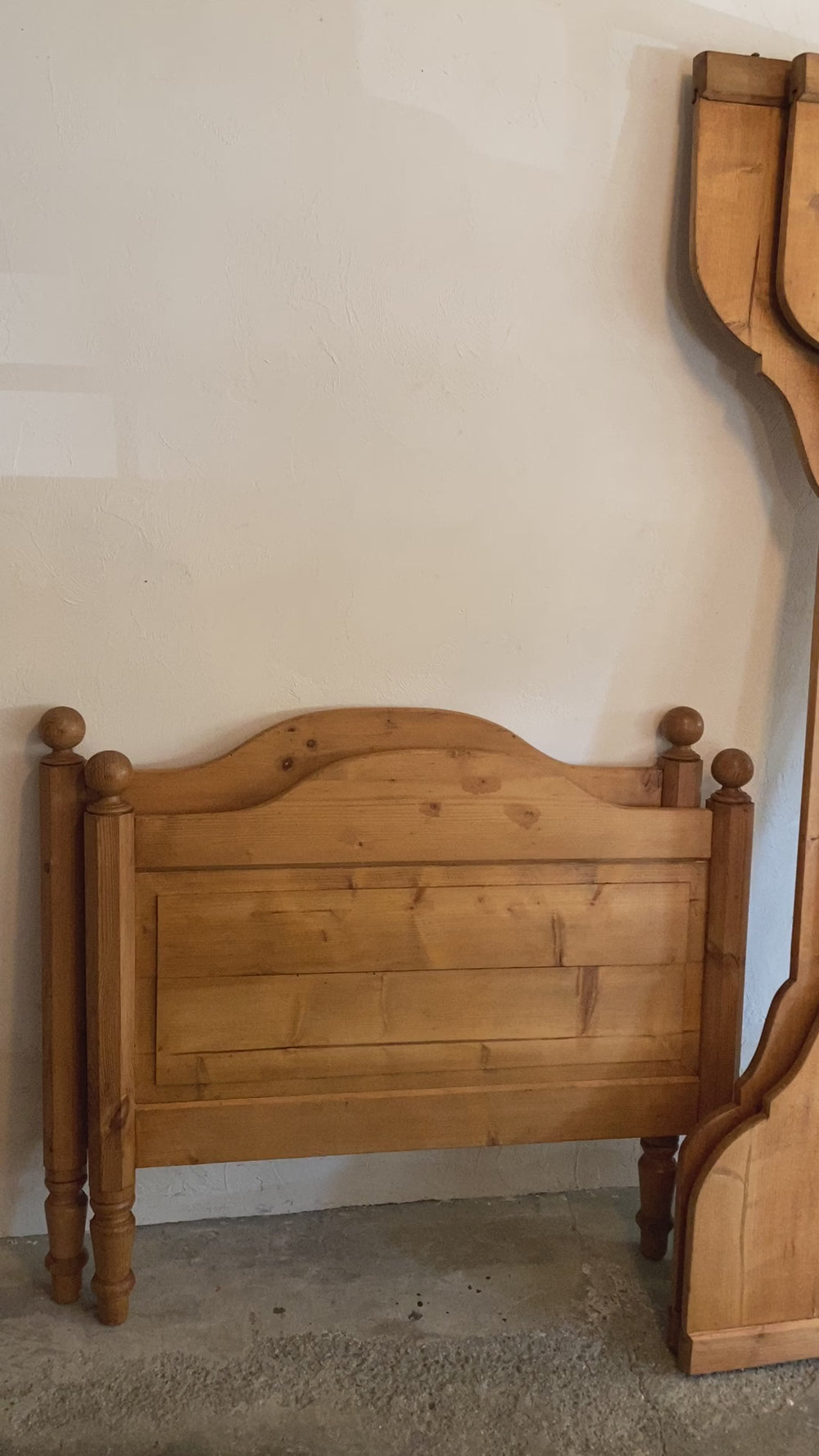 Antique Pine Sleigh Bed c. 1910
