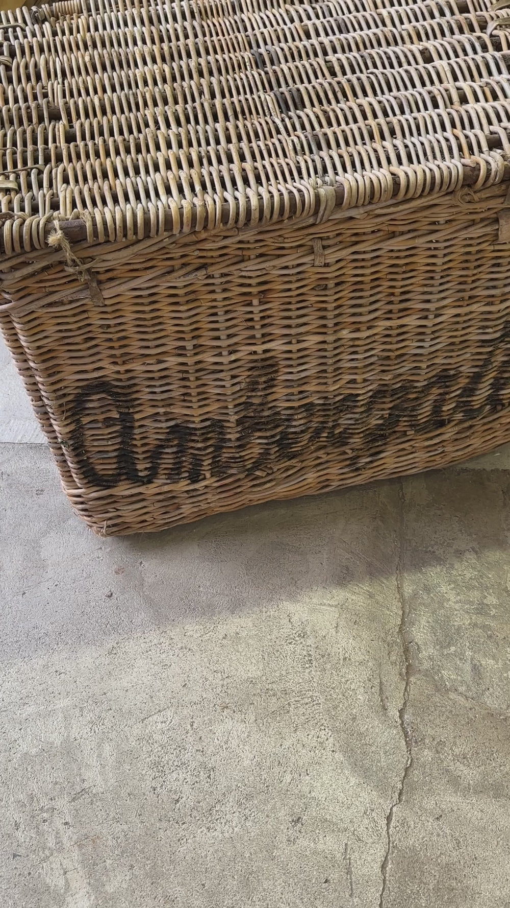 Extra Large Antique Wicker Mill Basket, c. 1900