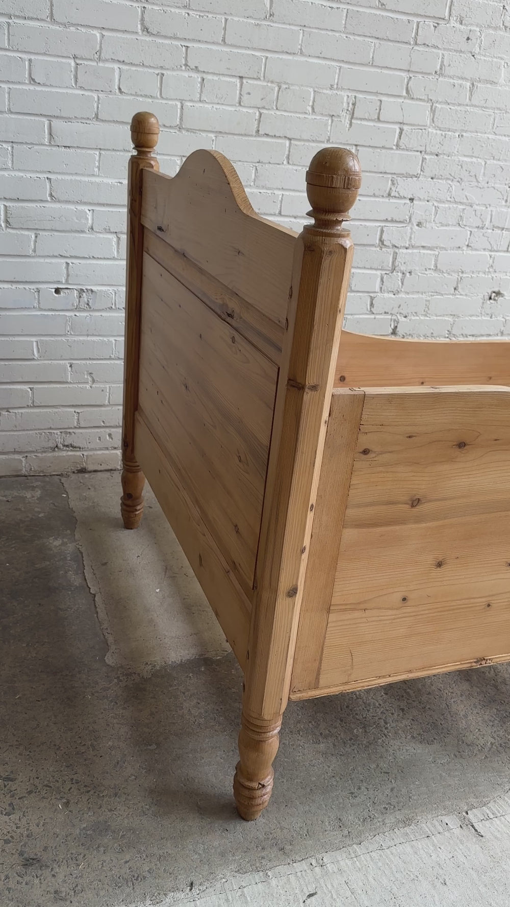 **Sold** Antique Pine Sleigh Bed c. 1910