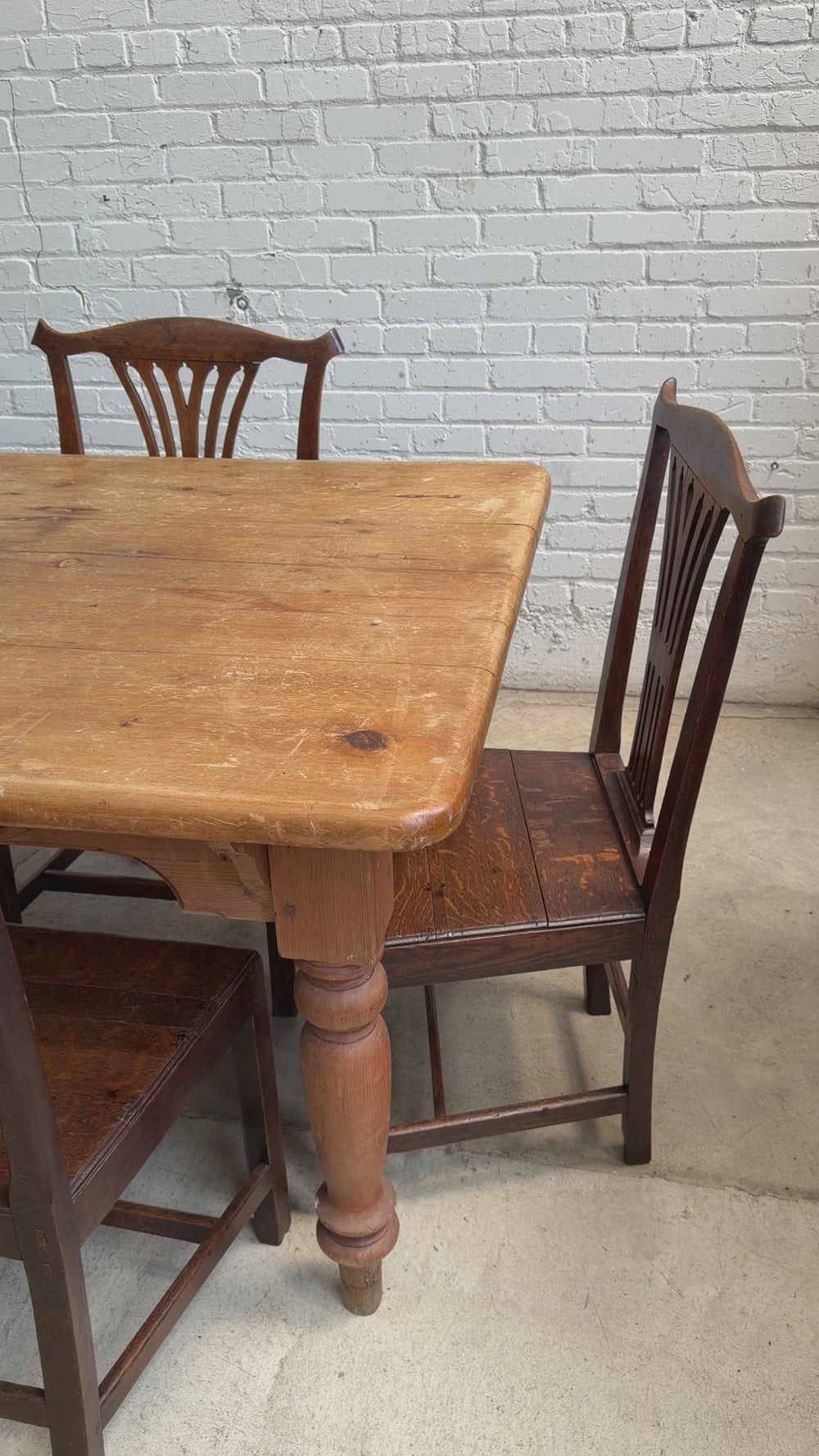 Antique English Pine Dining Table, c. 1900
