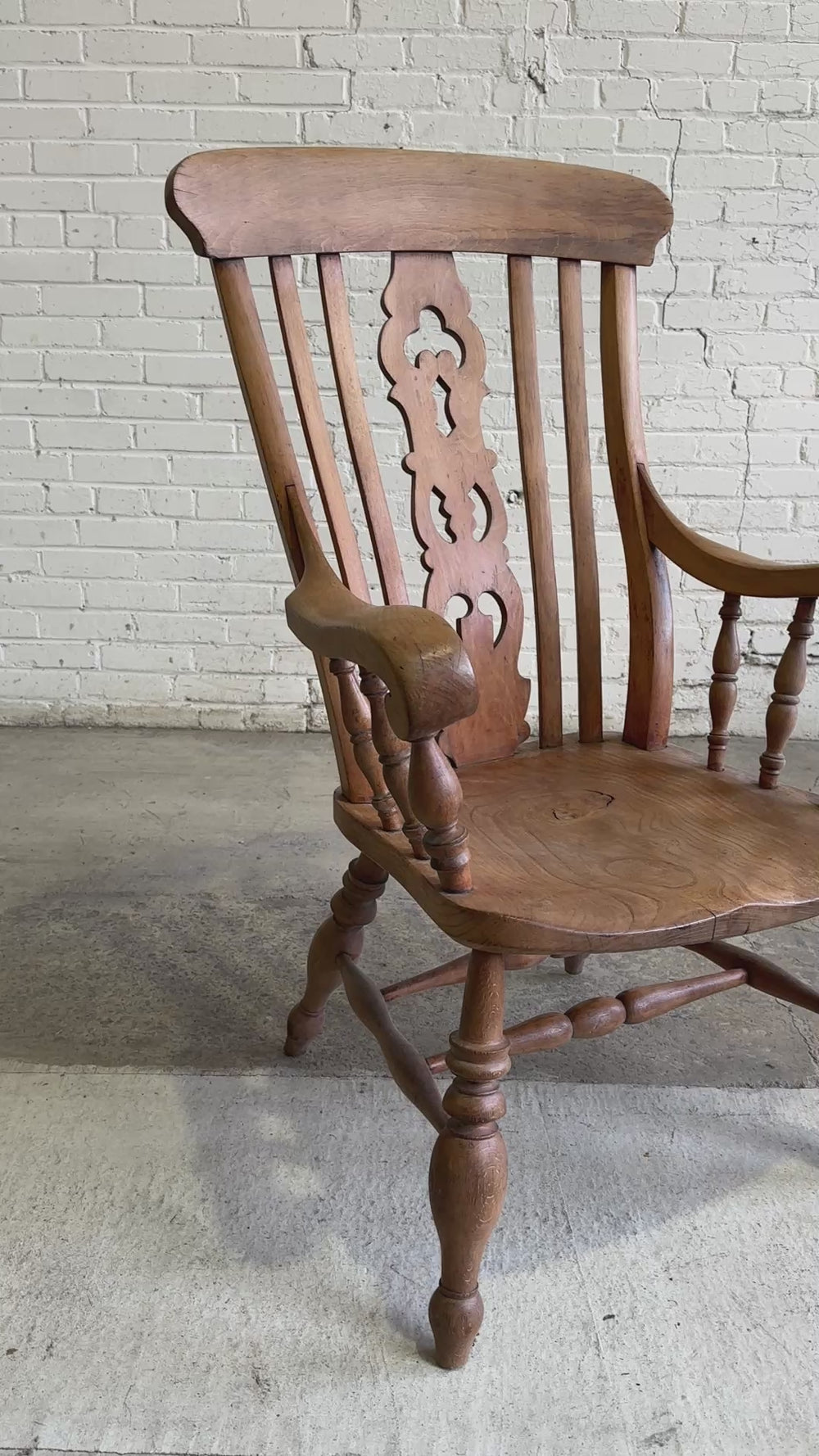 Antique English Grandfather Chair c. 1870