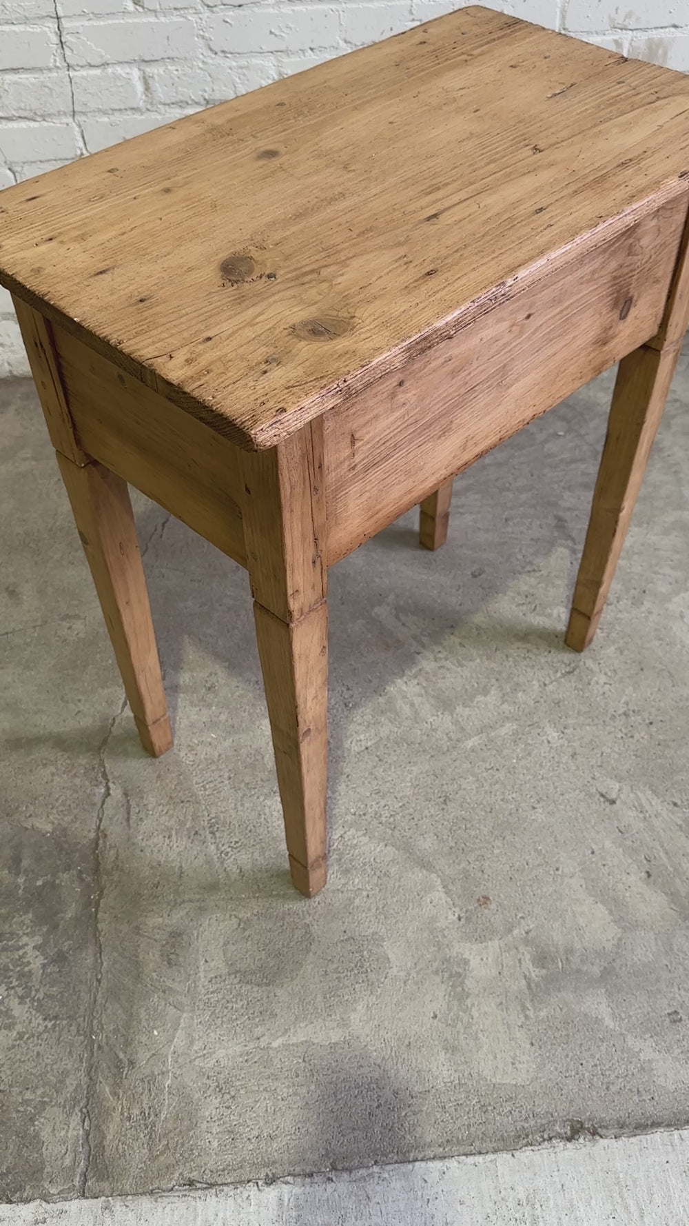Antique Pine English Side Table, c. 1880
