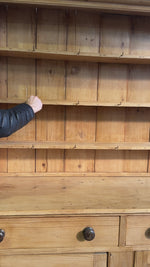 Large Antique Pine English Kitchen Dresser c. 1890