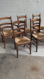 A Set of 6 Antique English Ladder Back Chairs c. 1880
