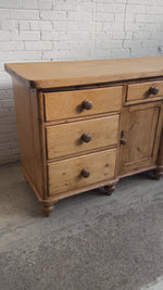 Antique Pine and Sycamore English Sideboard c. 1875