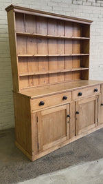 Large Antique Pine English Kitchen Dresser c. 1890