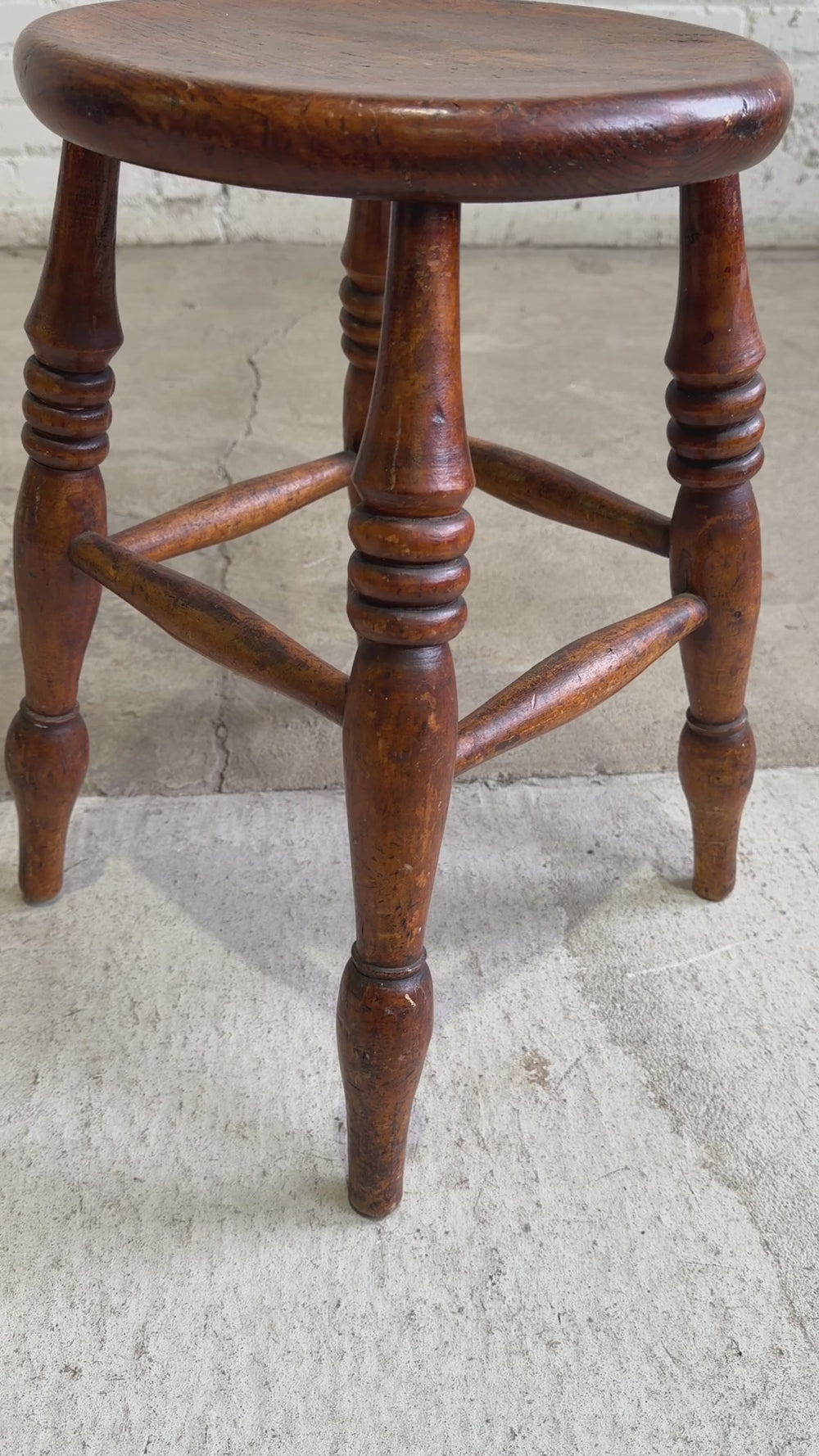 An Antique English Stool with Elm Seat, c. 1880