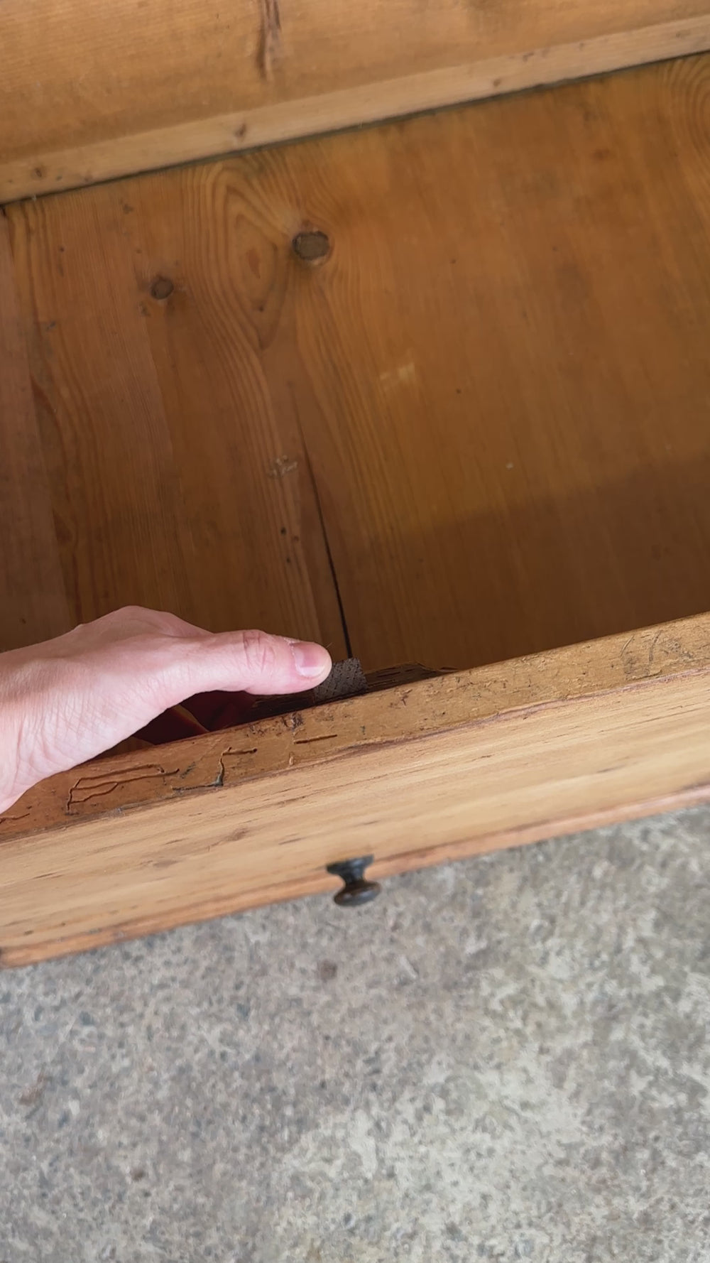 Antique Pine English Mule Chest with Locking Drawers c. 1840