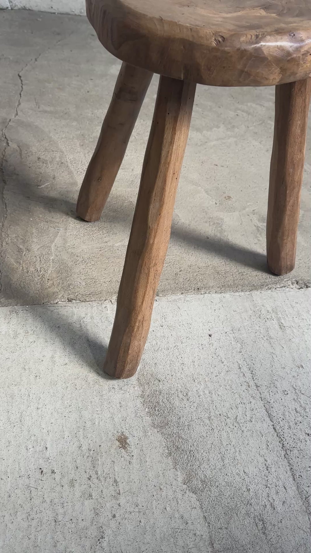 Antique French Elm Stool c. 1890