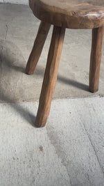 Antique French Elm Stool c. 1890