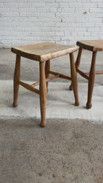 A Pair of Antique Elm English Stools c. 1880