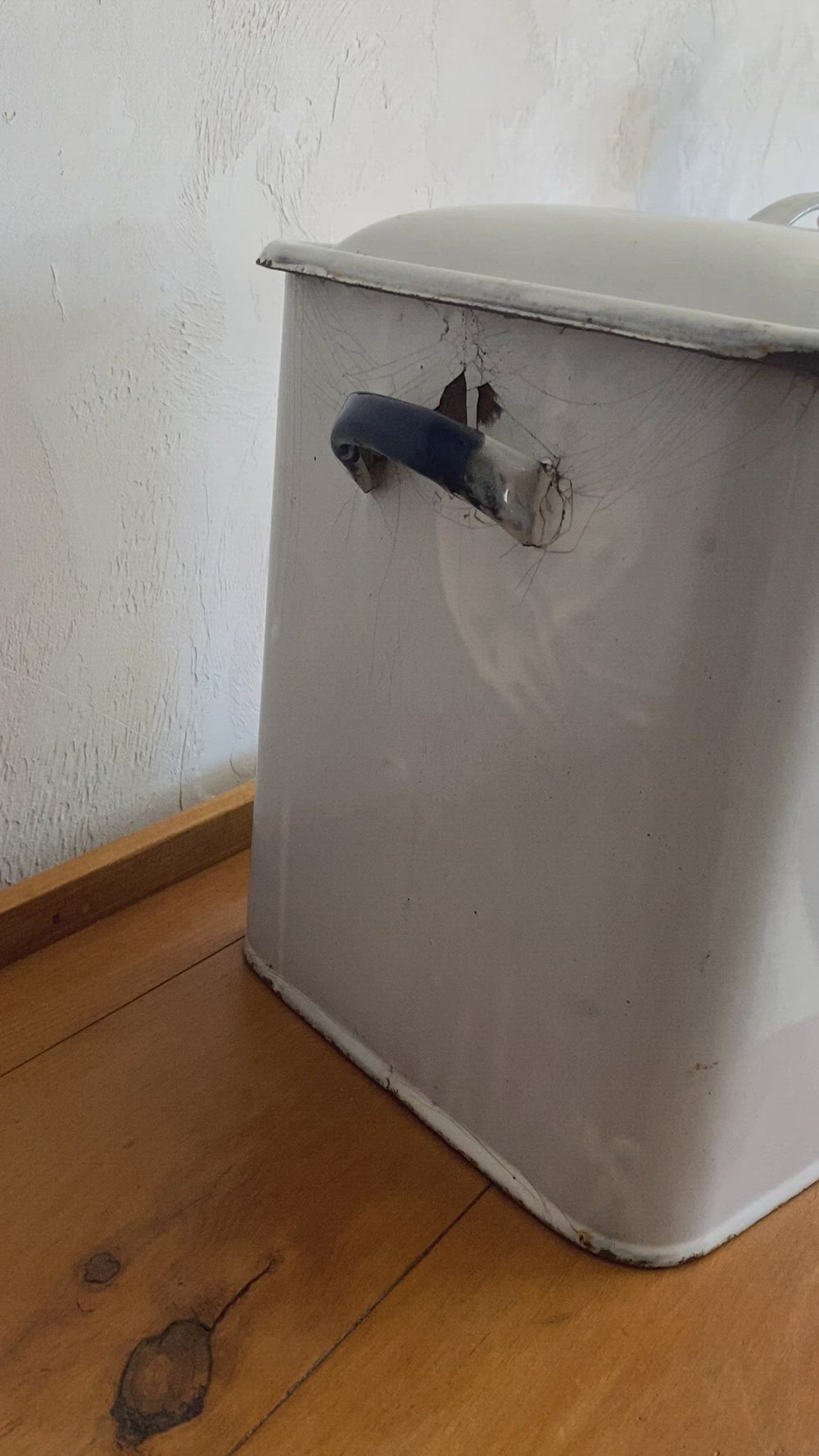 Antique Enamel English Bread Bin Circa 1920