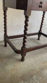 Antique Barley Twist Oak Side Table