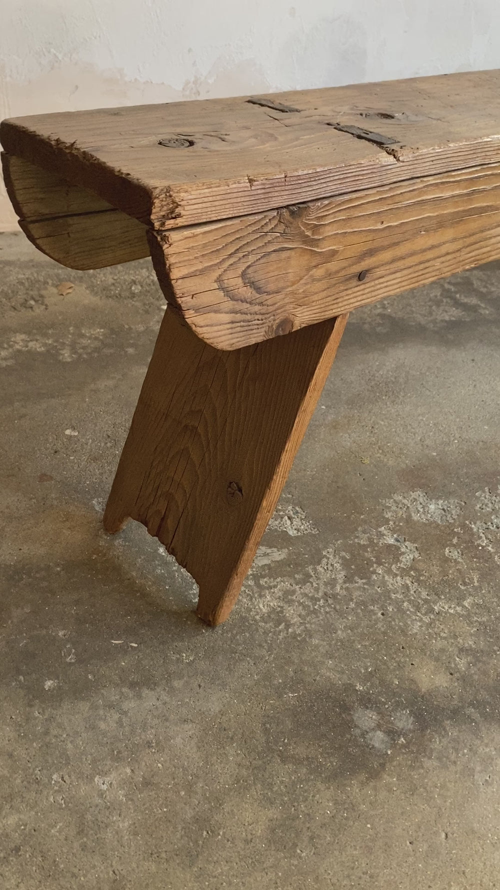 Antique Pine Bench from France c. 1900