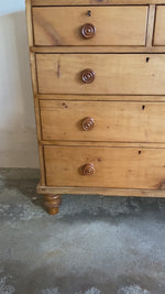 Antique English Chest of Drawers with Mahogany Knobs and Master Key