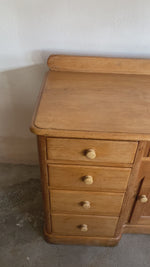 Antique Pine Dresser Base with Ceramic Knobs c. 1870