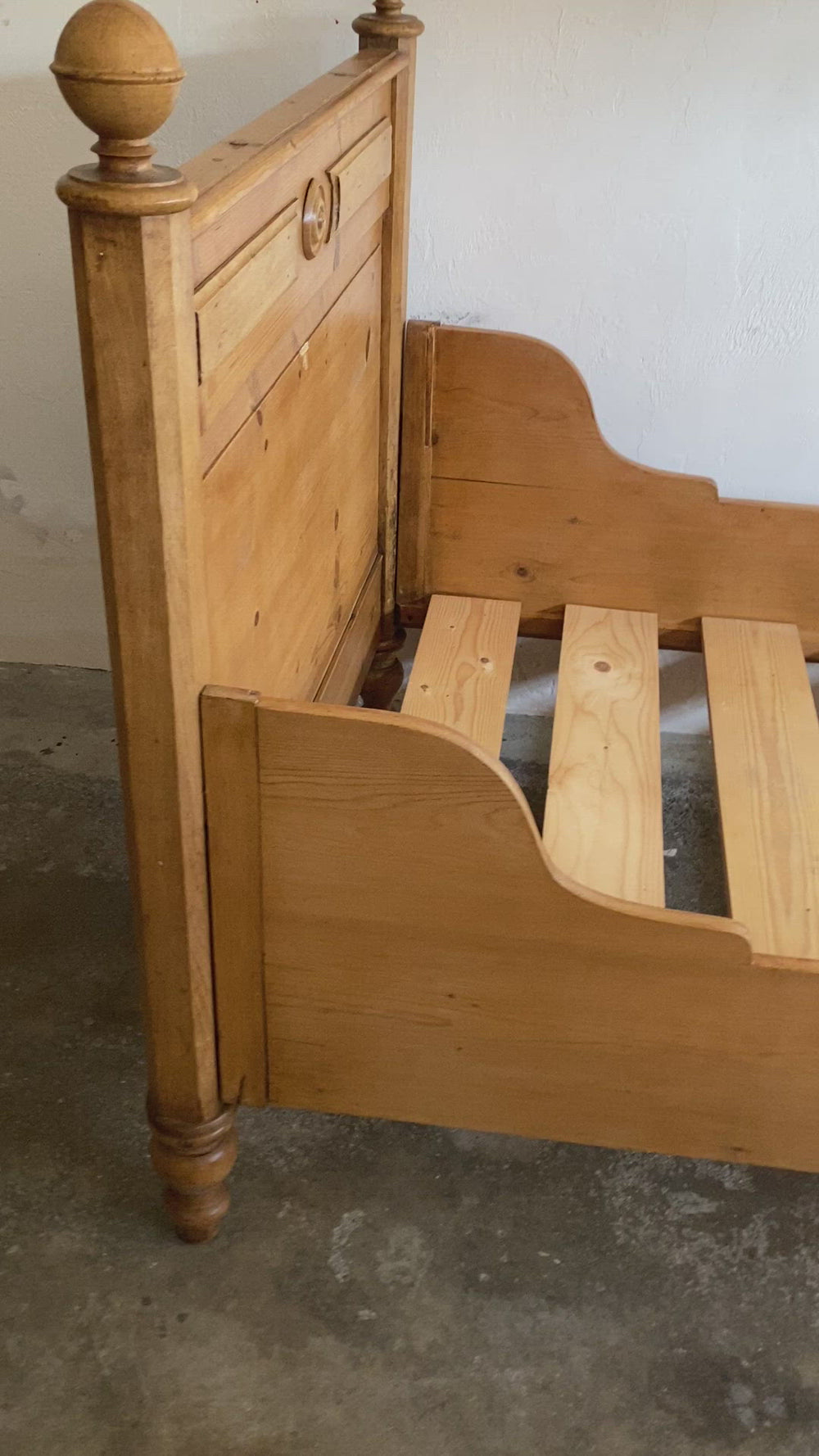 A Pair of Antique Pine Sleigh Beds