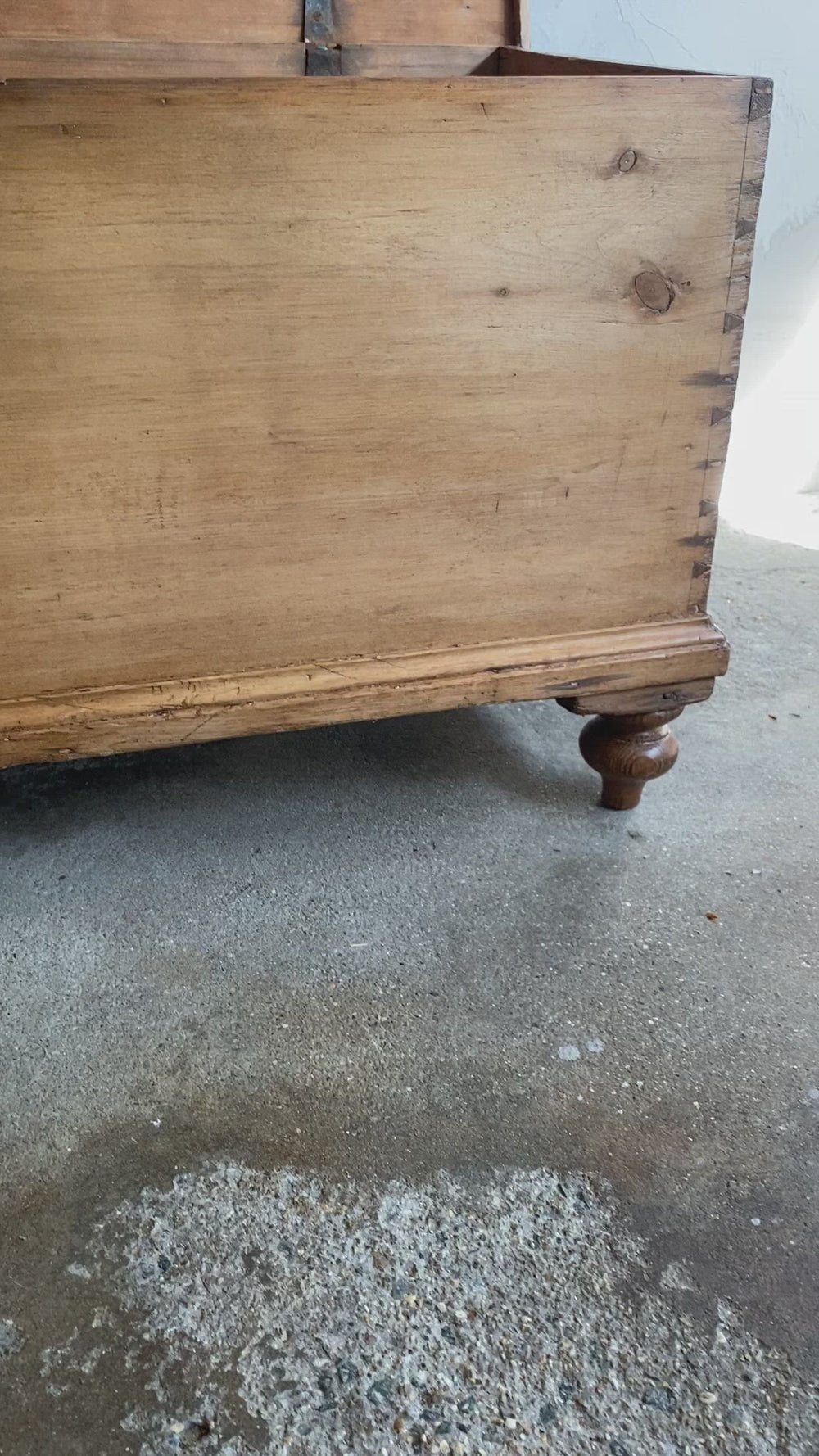Antique Pine Box with Tulip Feet