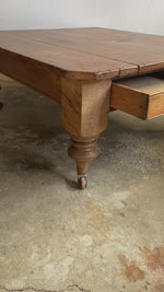 Antique Pine Coffee Table on Castors