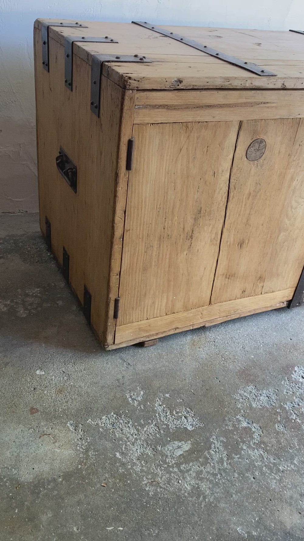 Large Antique English Shipping Cupboard with Iron Hardware c.1870