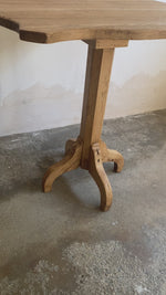 Antique Pine Pedestal Side Table from Eastern Europe
