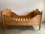 Extra Wide Antique Pine Sleigh Bed c. 1890