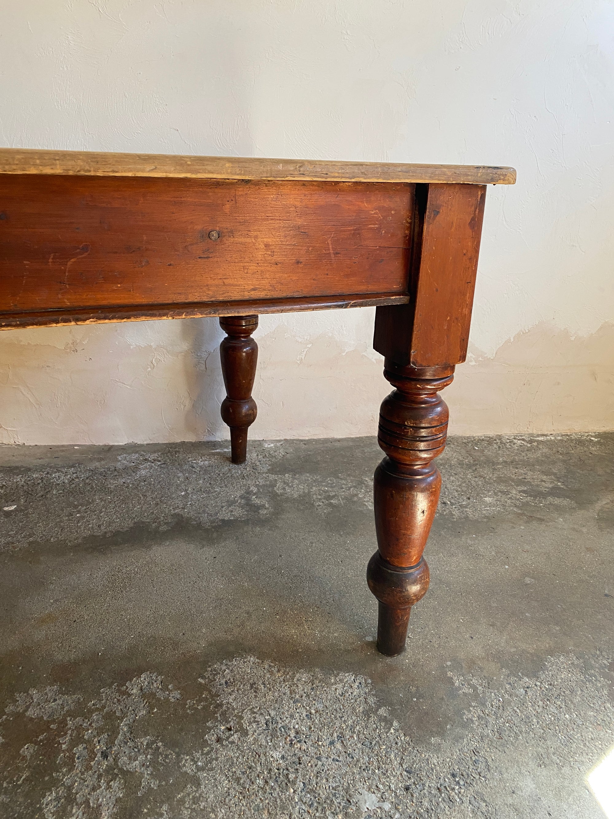 Antique Pine Scrubbed Top Table Circa 1880
