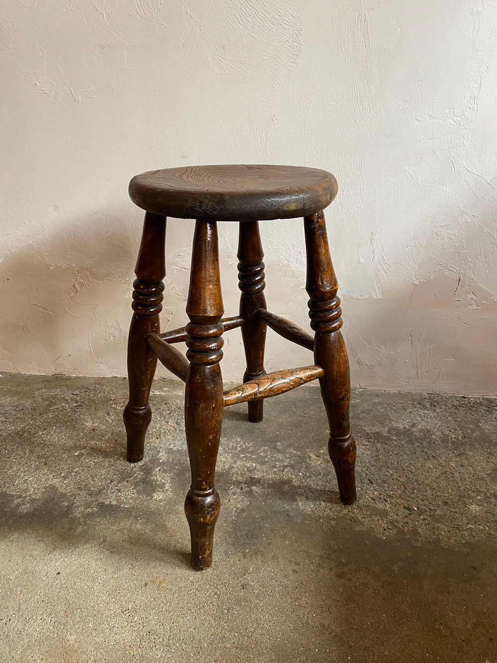 Antique English Elm Stool c. 1880