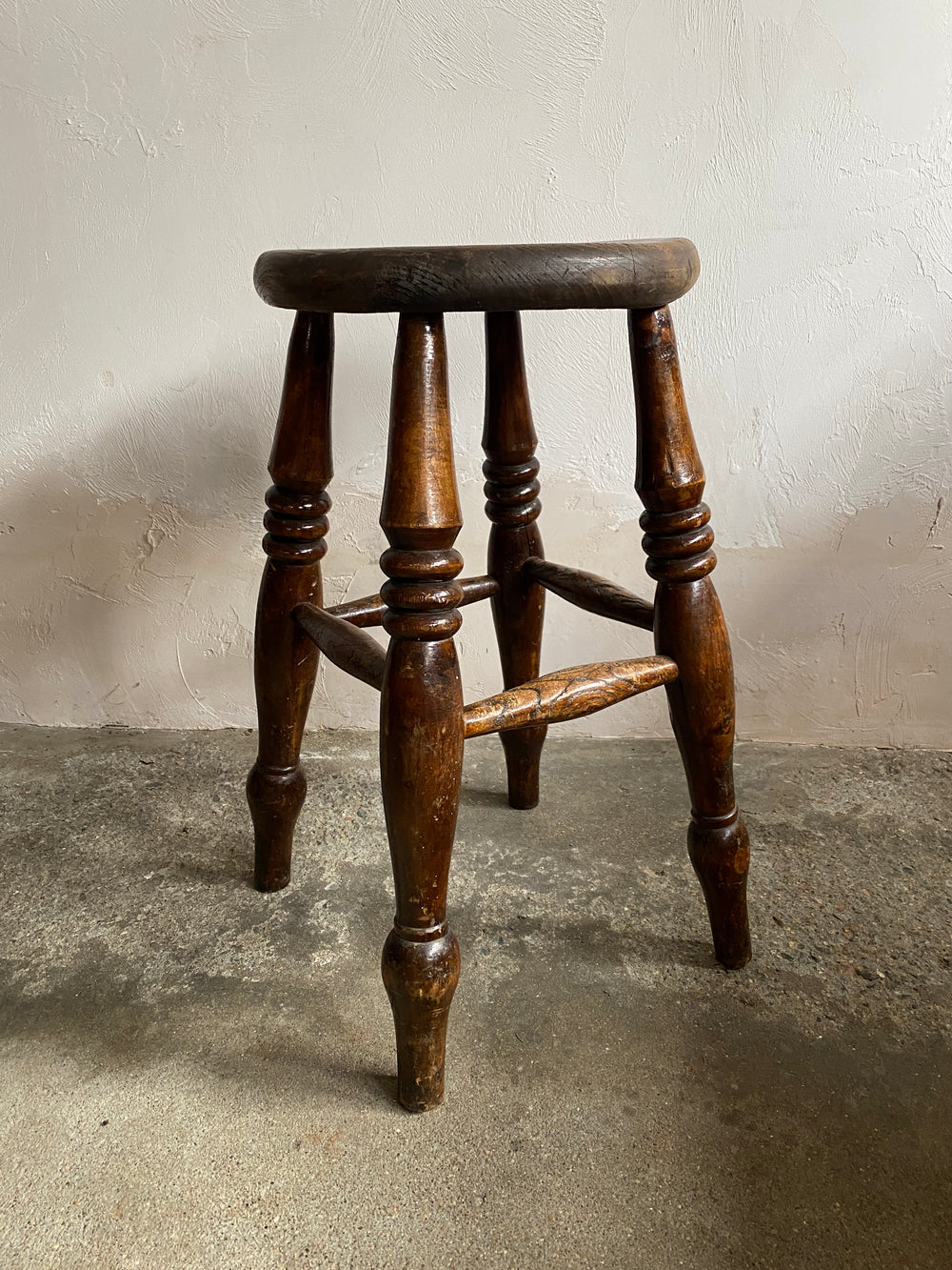 Antique English Elm Stool c. 1880